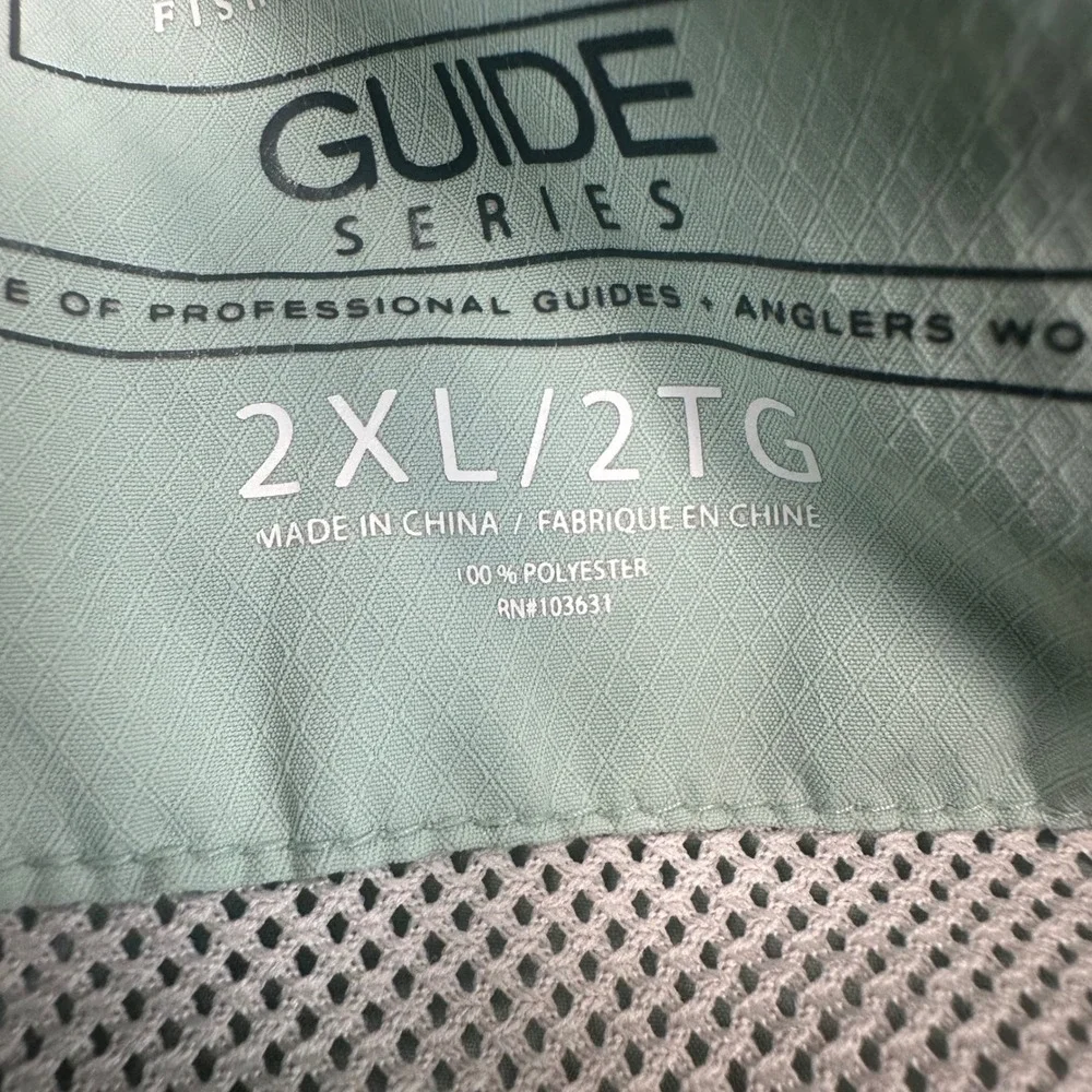 Simms Guide Series Fishing Shirt Mens 2XL Sage Green Ripstop Vented Long Sleeve